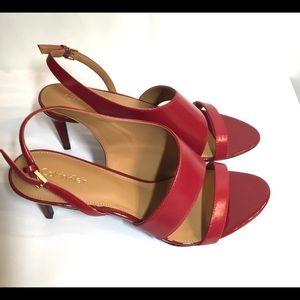 COPY - CALVIN KLEIN NEW RED LEATHER HEEL SANDALS-Sz 9 1/2